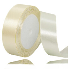 Ivory Ribbon 25mm, 23 Meters Beige Satin Ribbon for Wedding Party