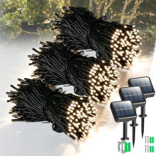 3 Pack Solar Lights Outdoor Garden, Each 18M 180 Led Solar Powered String Lights Waterproof ,Fairy Lights 8 Modes
