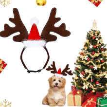 Christmas Headband for Pets for Pets Christmas Sash for Dogs and Cats Adjustable Reindeer Antlers Christmas Reindeer Headband for Christmas Party