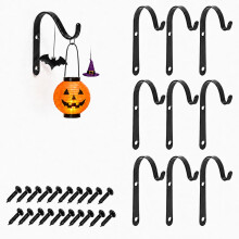 10 Pcs Small Hanging Basket Brackets,Iron Curved Up Hanging Basket Bracket,Garden Hooks for Hang,Outdoor Wall Hooks Hang for Plant