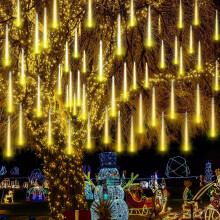 Ehomfory Outdoor Christmas Lights 20 Tubes 720 LED Meteor Shower Lights Waterproof Energy Saving Safe Christmas Lights Outdoor Christmas Decorations