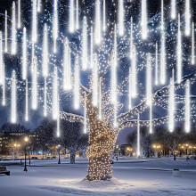 Ehomfory Outdoor Christmas Lights 20 Tubes 720 LED Meteor Shower Lights Waterproof Energy Saving Safe Christmas Lights Outdoor Christmas Decorations