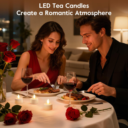 EXTSUD Led Tea Light 6pcs Rechargeable Tea Lights with Charging Base 2