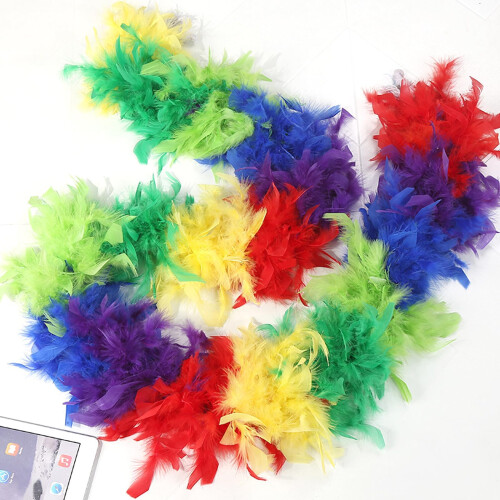 Rainbow Feather Boa Set Suitable for Pride Accessories Decorations 2