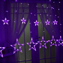 LED Star Window Curtain Lights, Christmas Decorations Lights Indoor,12 Stars 138 LED String Lights,USB 8 Modes Xmas Lights for Wedding Party Garden