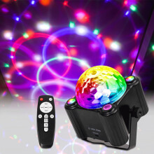 Disco Ball Party Lights Indoor/Outdoor- 9W Sound Activated LED Colorful DJ Strobe Light for Dance Parties/Rave Home/Club/Karaoke/Stage Light for