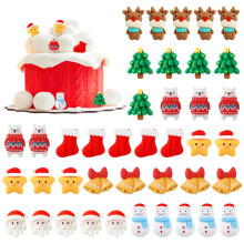 Blumomon 40Pcs Christmas Cupcake Toppers Glitter Santa Hat Elf Snowman Cupcake Picks Winter Merry Christmas Theme New Year Holiday Birthday Party