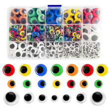 732 Pcs Googly Eyes Set, Multi-Color Wiggle Eyes with Assorted Sizes, Self-Adhesive Craft Eyes for DIY Projects, Scrapbooking, Kids' School Crafting