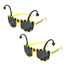 2 Pcs Bumblebee Glasses, Black Yellow Bumble Bee Sunglasses Animal Funny Glasses, for Adults, Halloween, Rave, New Year's Eve