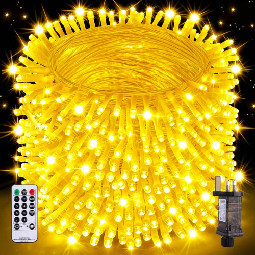 Nextronix Fairy Lights Plug in, 60m 600LED String Lights Indoor with 8 Modes/Timer/Remote
