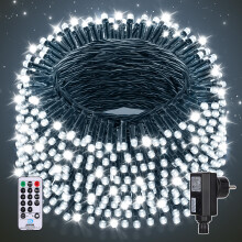 Nextronix Christmas Tree Fairy Lights: 200LEDs 20m Christmas Lights Outdoor Indoor, String Lights Mains Powered with 8 Modes Remote