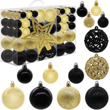 Christmas Baubles, Christmas Tree Decorations Ornaments Balls 100pcs Mixed 3/4/6cm with a Tree Topper