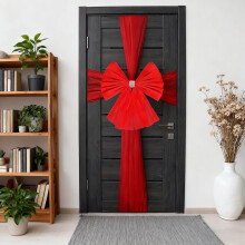 Christmas Door Bow Christmas Decorations Giant Red Front Door Bow with Diamante Detail Large Outside Xmas Decorations for Front Porch Wedding