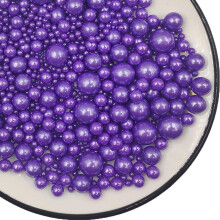 Edible 120g/ 4.2oz Sugar Purple Pearl Sprinkles Candy Pearls Cake Decoration Cupcake Toppers Cookie Decorations for Wedding Birthday Halloween