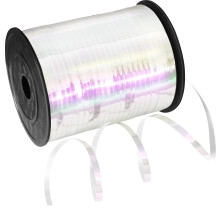 White Ribbon, 500 Yards Balloon String Ribbon 5mm Shiny White Curling Ribbon for Crafts Metallic Glitter Ribbon for Presents Gift Wrapping Birthday