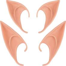2 Pairs of Soft Elf Ears Latex Elf Ears for Children and Adults, Elf Ears for Elf Cosplay, Christmas, Halloween, Carnival