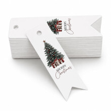 Holiday Decorations White Swallowtail Tags 50pcs, Paper Christmas Gift Wrapping Labels