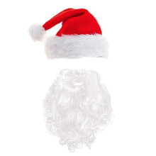 2Pcs Christmas Decorations Set, Christmas Santa Hats and Beard Xmas Hat Santa Beard Set Family Party Gifts Fancy Novelty Costume Dress for Adults