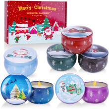 Christmas Scented Candles Gifts Set for Women 6 Pack, Natural Soy Wax Jar Candle for Home Scented