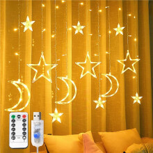 Christmas LED Curtain String Lights - 32.8 FT/10m 400 LED Hanging Lights with Remote, 8 Flashing Modes