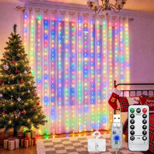 HeiPard Curtain Fairy Lights 200LED 3x2m USB Window Lights Multi-Coloured