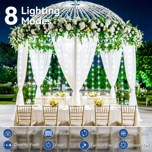 HeiPard Curtain Fairy Lights 200LED 3x2m USB Window String Lights White 1