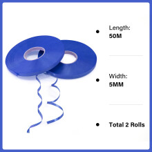 2 Rolls Blue Ribbon for Birthday, 5mm Royal Blue Curling Ribbon 50m/roll for Gift Wrapping Flower Crafts Birthday Festival Wedding Christmas