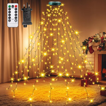 Nextronix Christmas Tree Lights Indoor - 300 LEDs 2.5mX12 Strands Outdoor Christmas Lights with 8 Modes/Remote/Timer