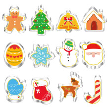 12 Pieces Christmas Cookie Cutters Set, Stainless Steel Holiday Biscuit Molds Includes Gingerbread Christmas Tree Bell House Egg Snowflake Snowman