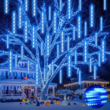 Ehomfory Outdoor Christmas Lights 15 Tubes 540 LED Meteor Shower Lights Waterproof Energy Saving Safe Christmas Lights Outdoor Christmas Decorations