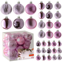Prextex Pink 36-Piece Shatterproof Christmas Ball Ornament The Perfect Glitter Balls, Christmas Tree Baubles Christmas Decorations