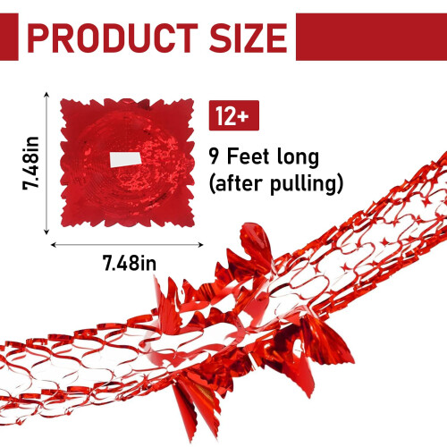 3M Red Foil Christmas Ceiling Decorations Hanging Ornaments,12 PCS 1