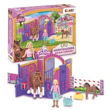 CRAZE Cavally Advent Calendar 2026 with Toy Horses for Kids - Horse and Stable Toy Play Set with Horse Figure, Foal, Girl Doll