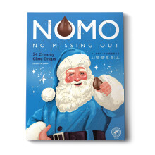 NOMO Christmas Chocolate Advent Calendar - 24 Creamy Choc Drops - Vegan & Free From Dairy, Gluten, Eggs & Nuts - 80g