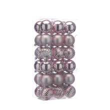 Festive Productions Christmas Tree Baubles - 36 x 6 cm Mixed Finish in Pale Pink - Shiny, Matt & Pumpkin Hanging Ornaments