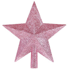 20CM Pink Mini Star Tree Topper Christmas Decorations Glitter Tree Top Star Christmas Tree Topper Small Christmas Tree Decoration Treetop for