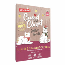Rosewood Cupid & Comet Luxury Deli Advent Calendar for Cats – 24 Meaty Cat Treats, Delicious Freeze Dried Chicken and Duck, High Protein, Natural Ca