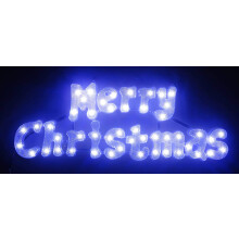 Christmas Concepts 490mm (19.4") White Light Up LED Merry Christmas Sign - Christmas Decorations
