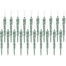 Christmas Concepts 120mm (4.8") Glitter Icicle Decorations Christmas Tree Trims (MINT GREEN, 20)