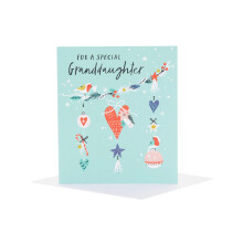 UK Greetings Christmas Card for Granddaughter | Festive Decorations Design