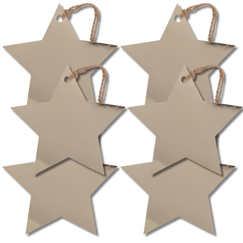 Glick Christmas Gift Tags with String | Gold Foil Star Label | Pack of 6 1