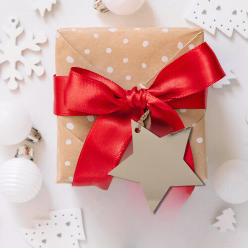 Glick Christmas Gift Tags with String | Gold Foil Star Label | Pack of 6 2