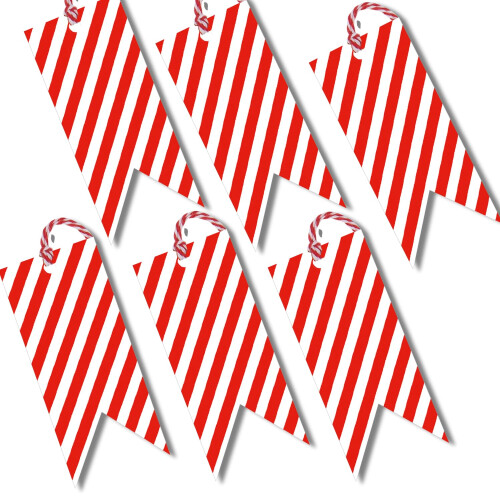 Glick Christmas Gift Tags with String | Candy Cane Tag for Gift | Pack of 6 2