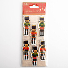 6cm Nutcracker Soldiers Christmas Craft Decorations - Self Adhesive (6 pcs)