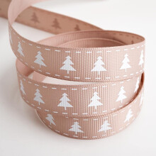 Italian Options Taupe Grosgrain Christmas Tree Ribbon, Christmas Ribbon for Crafts, Gift Wrapping, Wreaths, Decorations, Hair Bows, Taupe