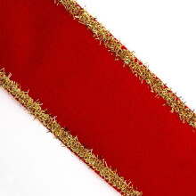 Italian Options Wired-Edge Red Velvet Ribbon, Luxury, Wide Christmas Ribbon, Wired Ribbons for Crafts, Gift Wrapping, Wreaths, Tree Decorations, Red