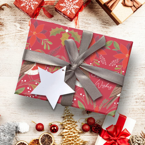 Glick Christmas Gift Tags with String | Silver Foil Star Label | Pack of 6 2
