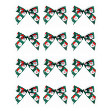 Italian Options Santa Ribbon Bows, Self-Adhesive Satin Christmas Bow Decorations for Gift Wrapping, Crafts, Wreaths, Crafting Accessories Supplies