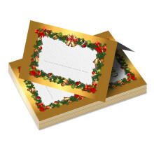 Christmas Place Cards - 16 Name Pack - Xmas Dining Table Decorations - Blank Guest Settings - Decorative Placement Tags