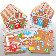 Baker Ross FE937 Gingerbread House Craft Kits - Pack of 2, Christmas Crafts for Kids, Make Your Own Xmas Decorations